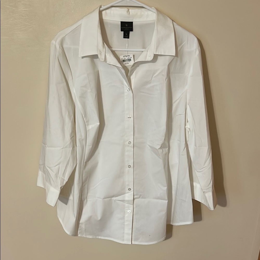 Worthington Elegant White Blouse size 1X NWT